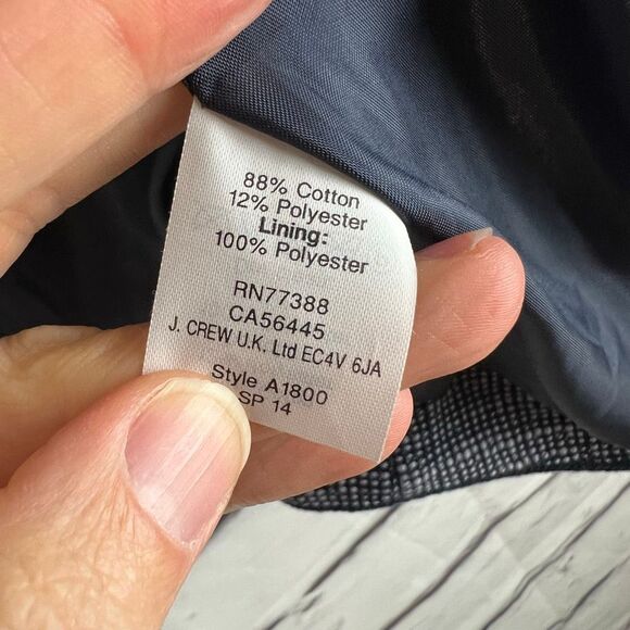 J. Crew Women's Blazer Size 10 Navy Blue Tweed Cropped Workwear - Picture 6 of 6